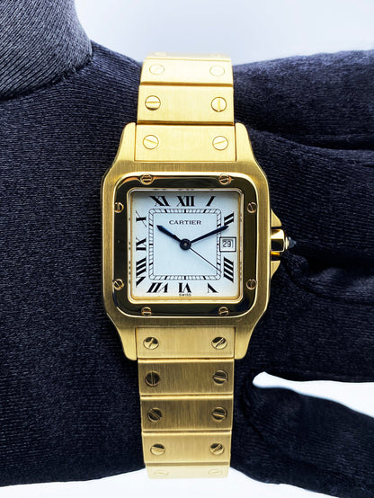 Cartier Santos 18K Yellow Gold Mens Watch