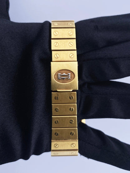 Cartier Santos 18K Yellow Gold Mens Watch