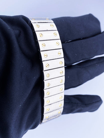 Cartier Santos 2823 18K Yellow Gold & Steel Mens Watch