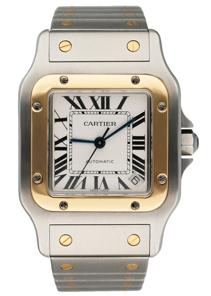 Cartier Santos 2823 18K Yellow Gold & Steel Mens Watch - Virtual