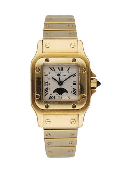 Cartier Santos 819902 18K Yellow Gold Moon Phase Ladies Watch - Wristwatch