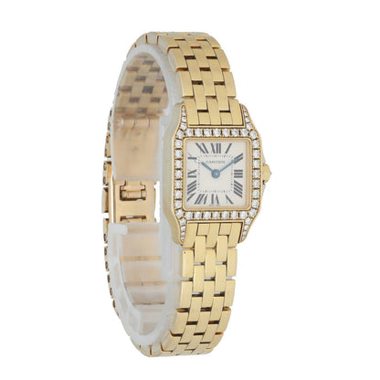 Cartier Santos Demoiselle 2699 Yellow Gold Diamond Ladies Watch Box Papers