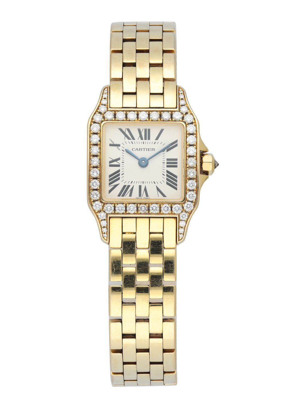 Cartier Santos Demoiselle 2699 Yellow Gold Diamond Ladies Watch Box Papers