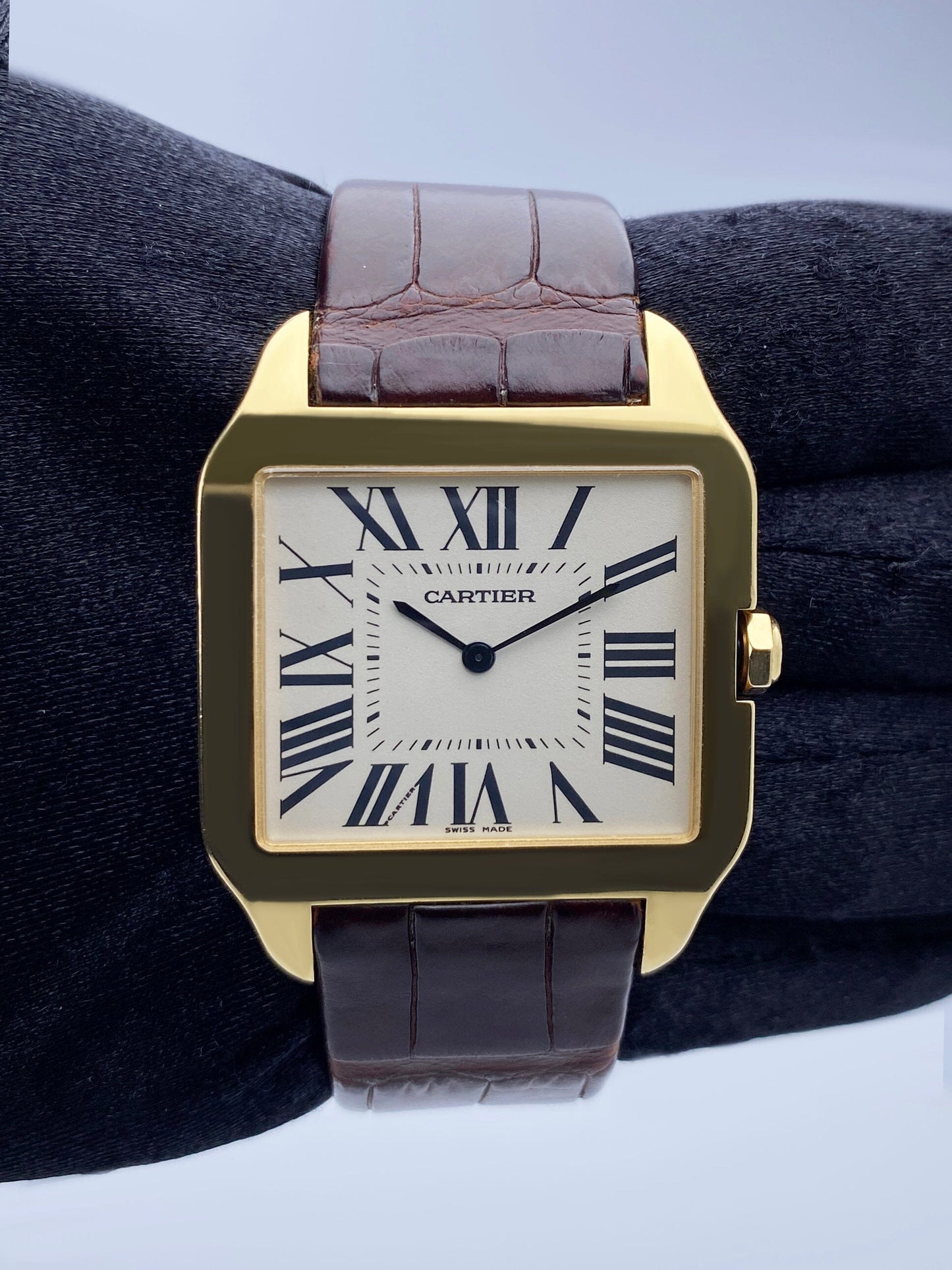 Cartier Santos Dumont W2008751 Large 18k Yellow Gold Mens Watch