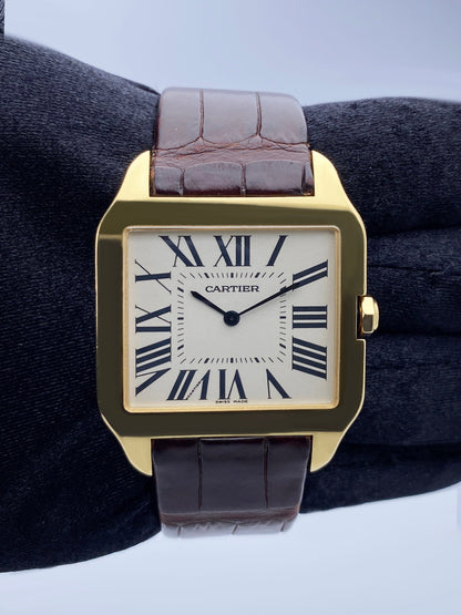 Cartier Santos Dumont W2008751 Large 18k Yellow Gold Mens Watch