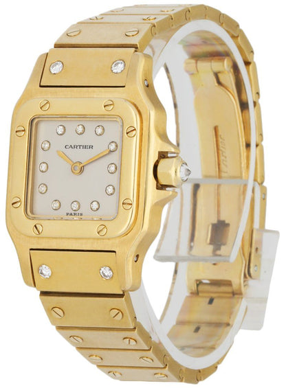 Cartier Santos Galbee 18K Yellow gold Diamond Dial Ladies Watch - Wristwatch