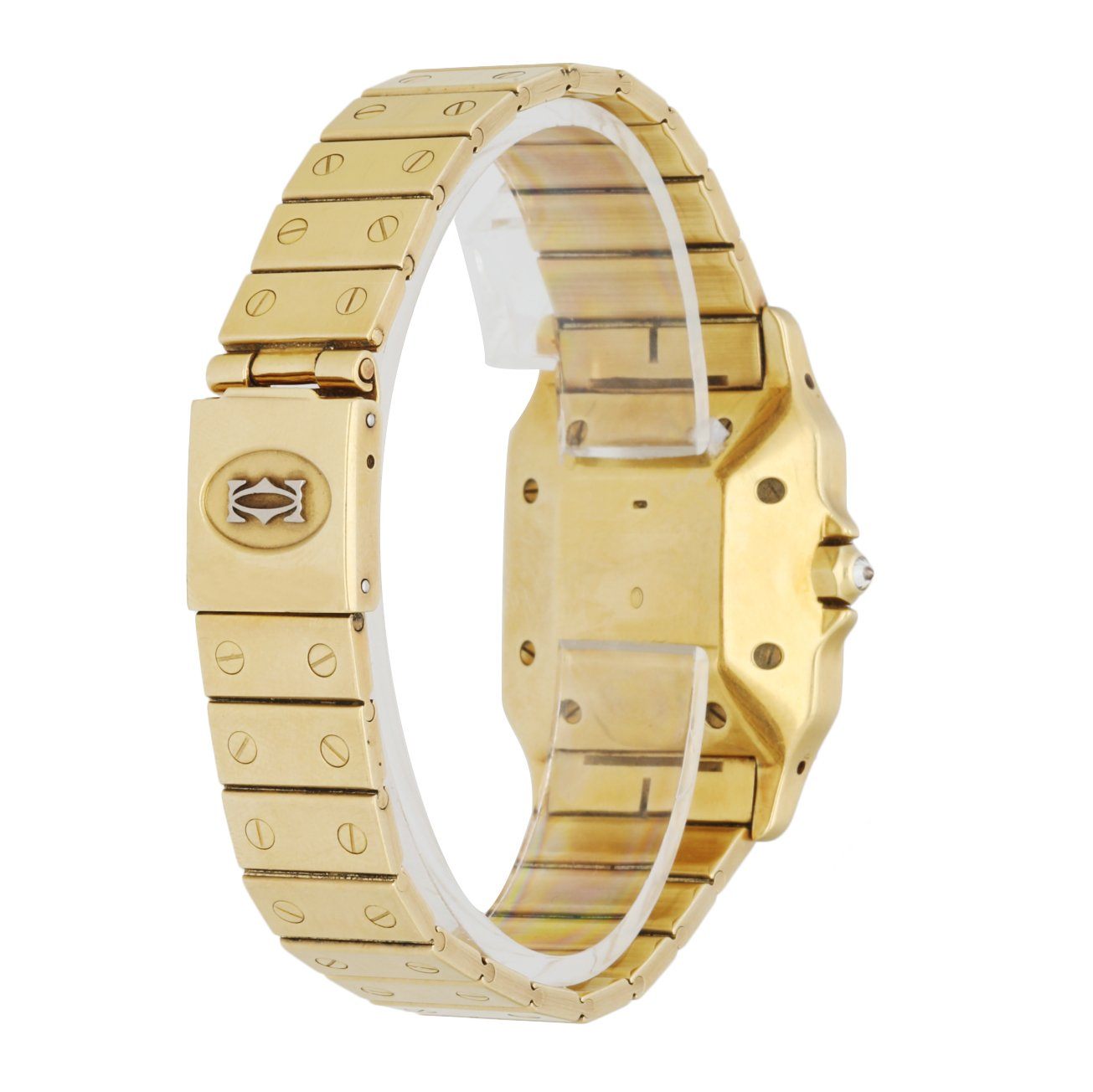Cartier Santos Galbee 18K Yellow Gold Factory Diamond Dial Automatic Men's Watch