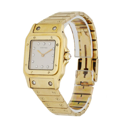 Cartier Santos Galbee 18K Yellow Gold Factory Diamond Dial Automatic Men's Watch