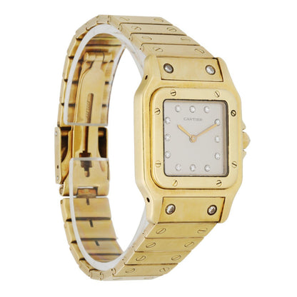 Cartier Santos Galbee 18K Yellow Gold Factory Diamond Dial Automatic Men's Watch