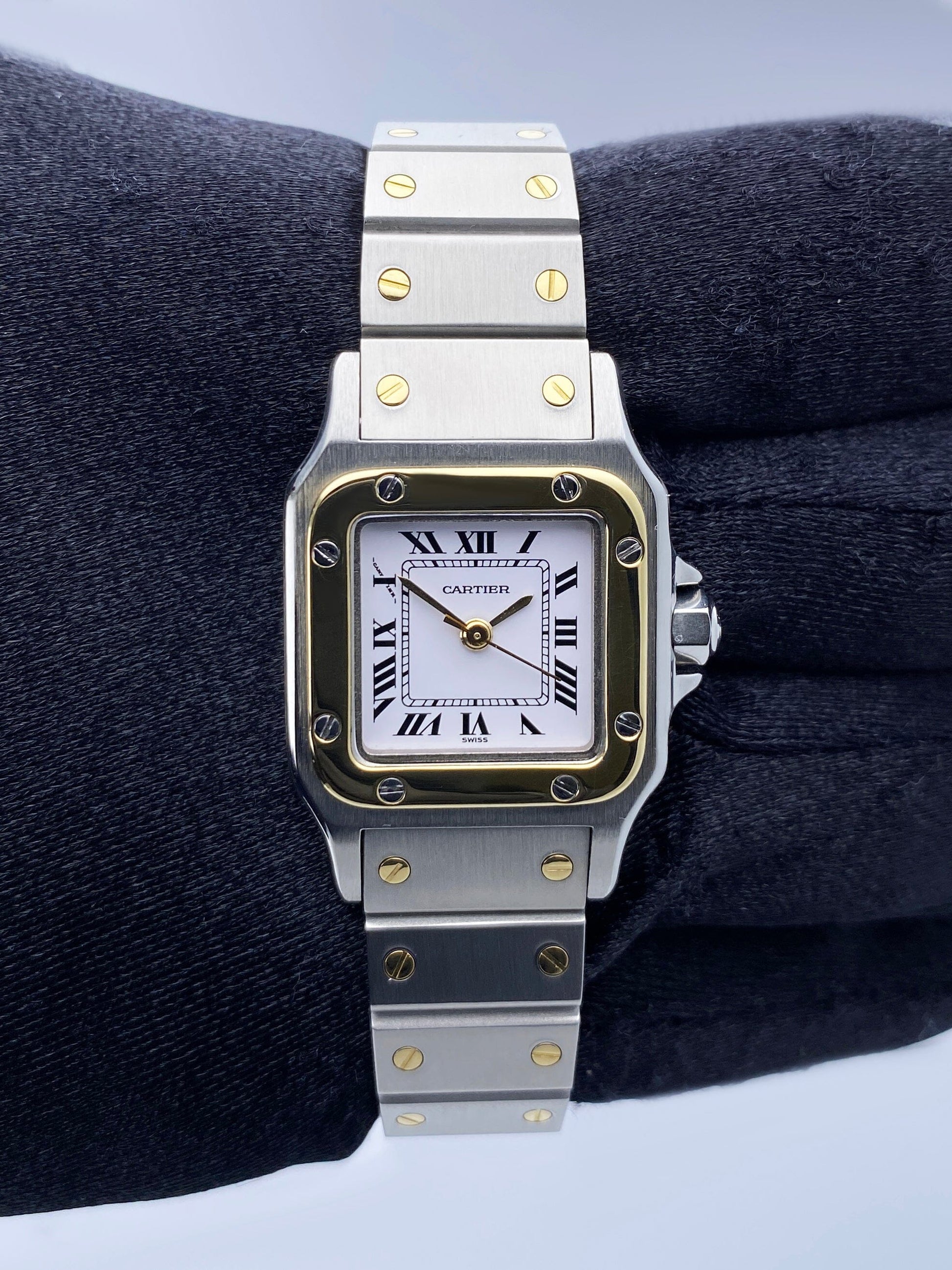 Cartier Santos Galbee 18K Yellow Gold & Steel Ladies Watch - Wristwatch