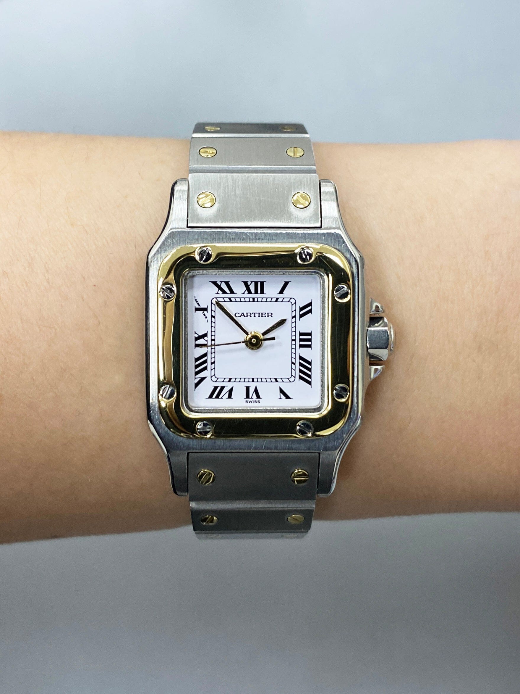 Cartier Santos Galbee 18K Yellow Gold & Steel Ladies Watch - Wristwatch