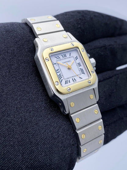 Cartier Santos Galbee 18K Yellow Gold & Steel Ladies Watch - Wristwatch