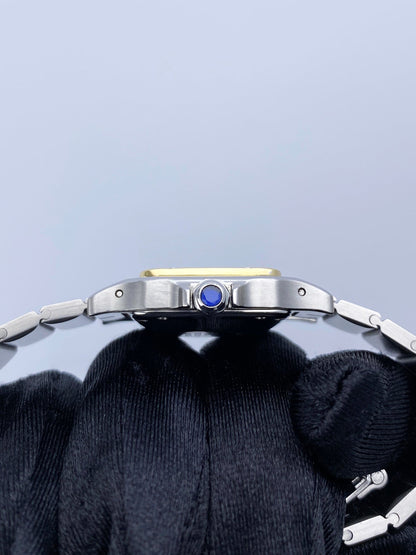 Cartier Santos Galbee 18K Yellow Gold & Steel Ladies Watch - Wristwatch