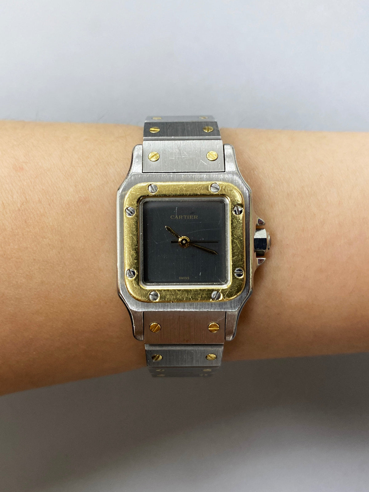 Cartier Santos Galbee Grey Dial Two-Tone Ladies Watch - Virtual