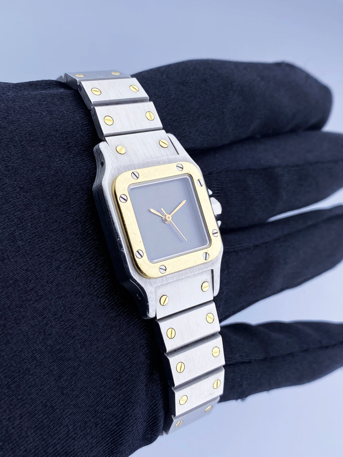 Cartier Santos Galbee Grey Dial Two-Tone Ladies Watch - Virtual