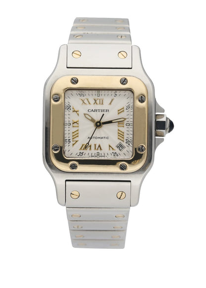 Cartier Santos Galbee Stainless Steel & 18K Yellow Gold Automatic Ladies Watch - Wristwatch