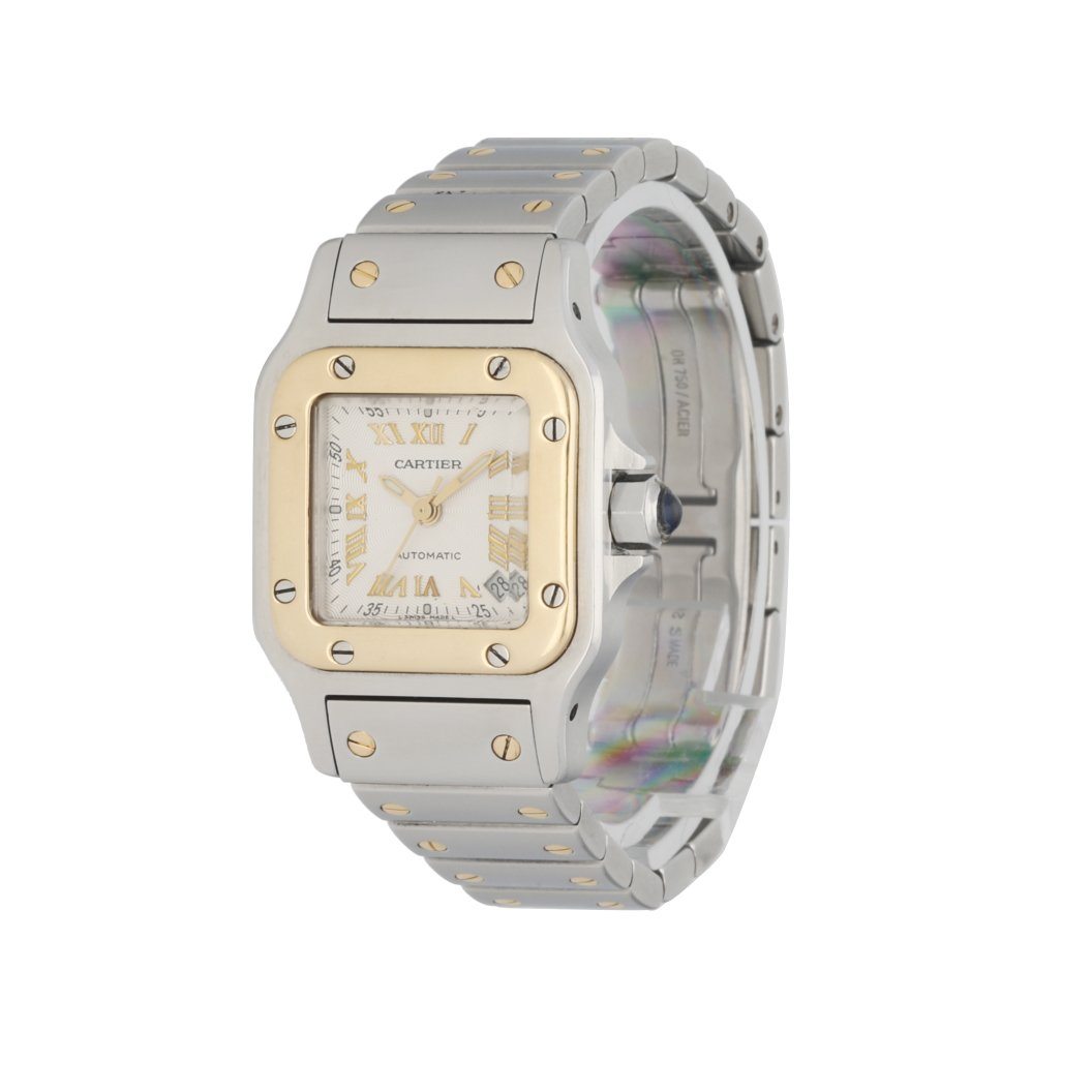 Cartier Santos Galbee Stainless Steel & 18K Yellow Gold Automatic Ladies Watch - Wristwatch