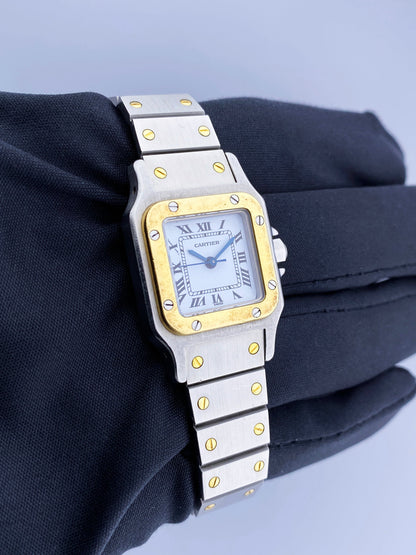 Cartier Santos Galbee Two-Tone 18K Yellow Gold Steel Ladies Watch - Wristwatch