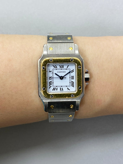 Cartier Santos Galbee Two-Tone 18K Yellow Gold Steel Ladies Watch - Wristwatch