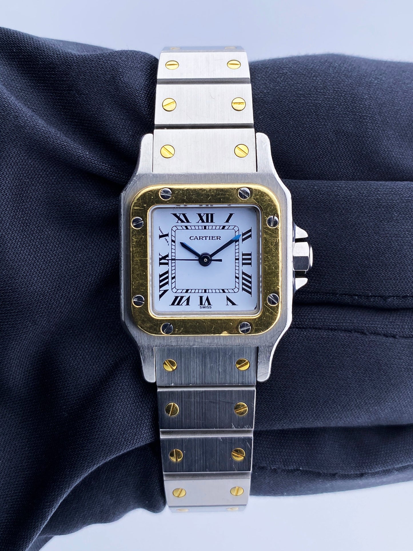 Cartier Santos Galbee Two-Tone 18K Yellow Gold Steel Ladies Watch - Wristwatch