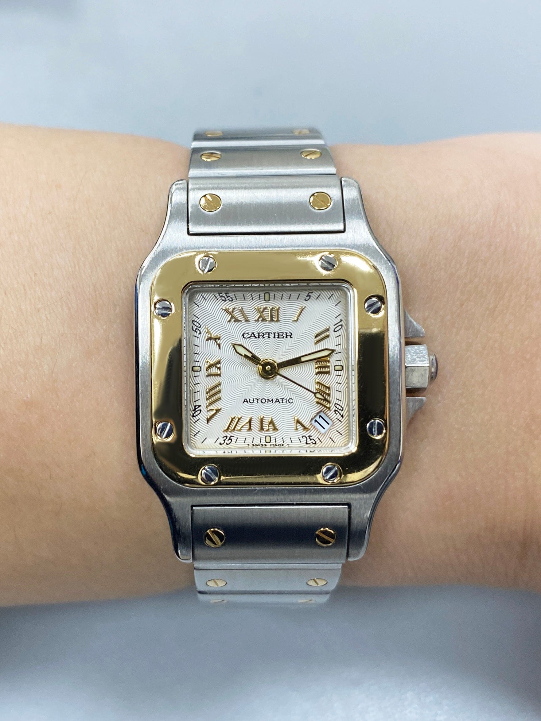Cartier Santos Galbee W20045C4 Two Tone Ladies Watch Box Papers