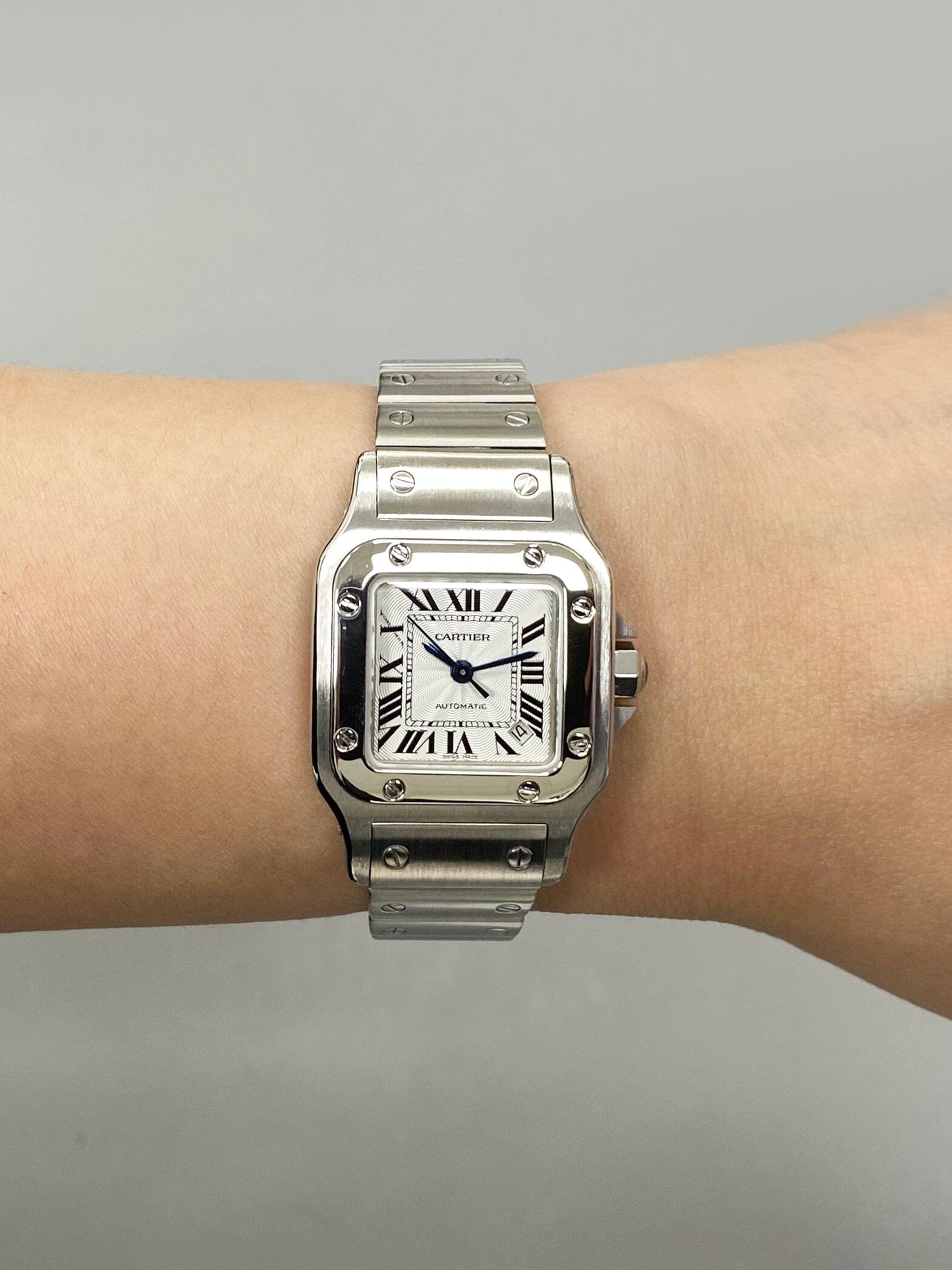 Cartier Santos Galbee W20054D6 Silver Dial Steel Ladies Watch - Watches