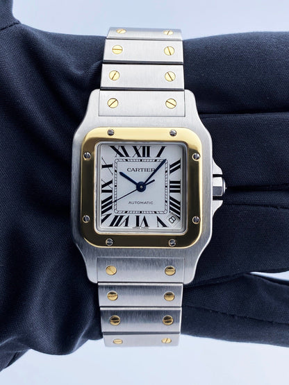 Cartier Santos Galbee W20099C4 18K Yellow Gold & Steel Mens Watch