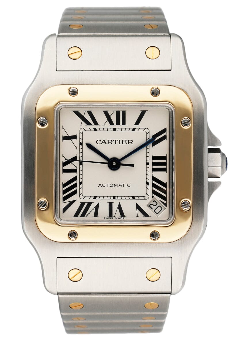Cartier Santos Galbee W20099C4 18K Yellow Gold & Steel Mens Watch - Virtual