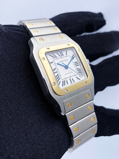 Cartier Santos Galbee W20099C4 18K Yellow Gold & Steel Mens Watch