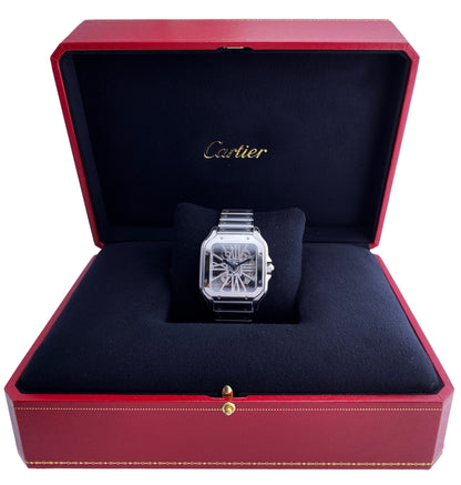 Cartier Santos Skeleton WHSA0015 Largesize Mens Watch Box & Papers