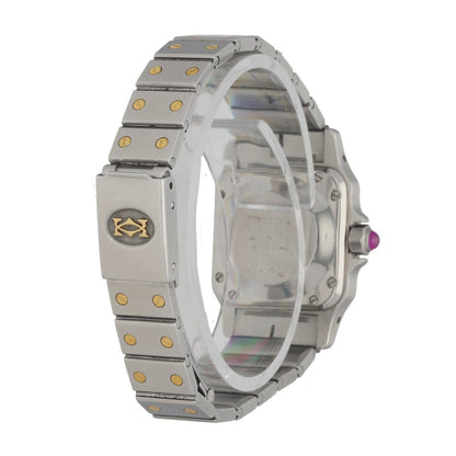 Cartier Santos Two Tone Burgundy Dial Ladies Watch - Wristwatch