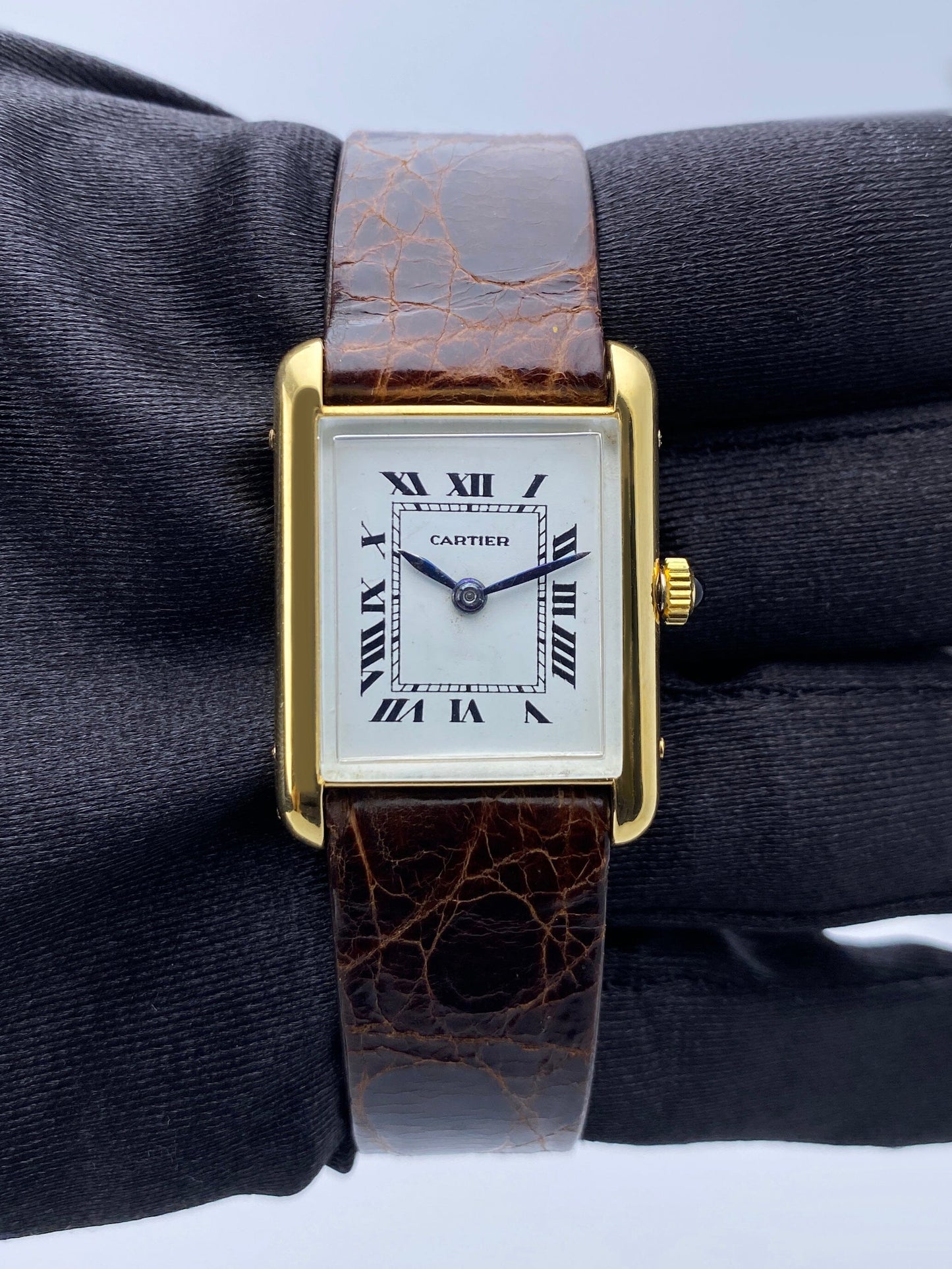 Cartier Tank 13433 Patek Movement Yellow Gold Ladies Watch