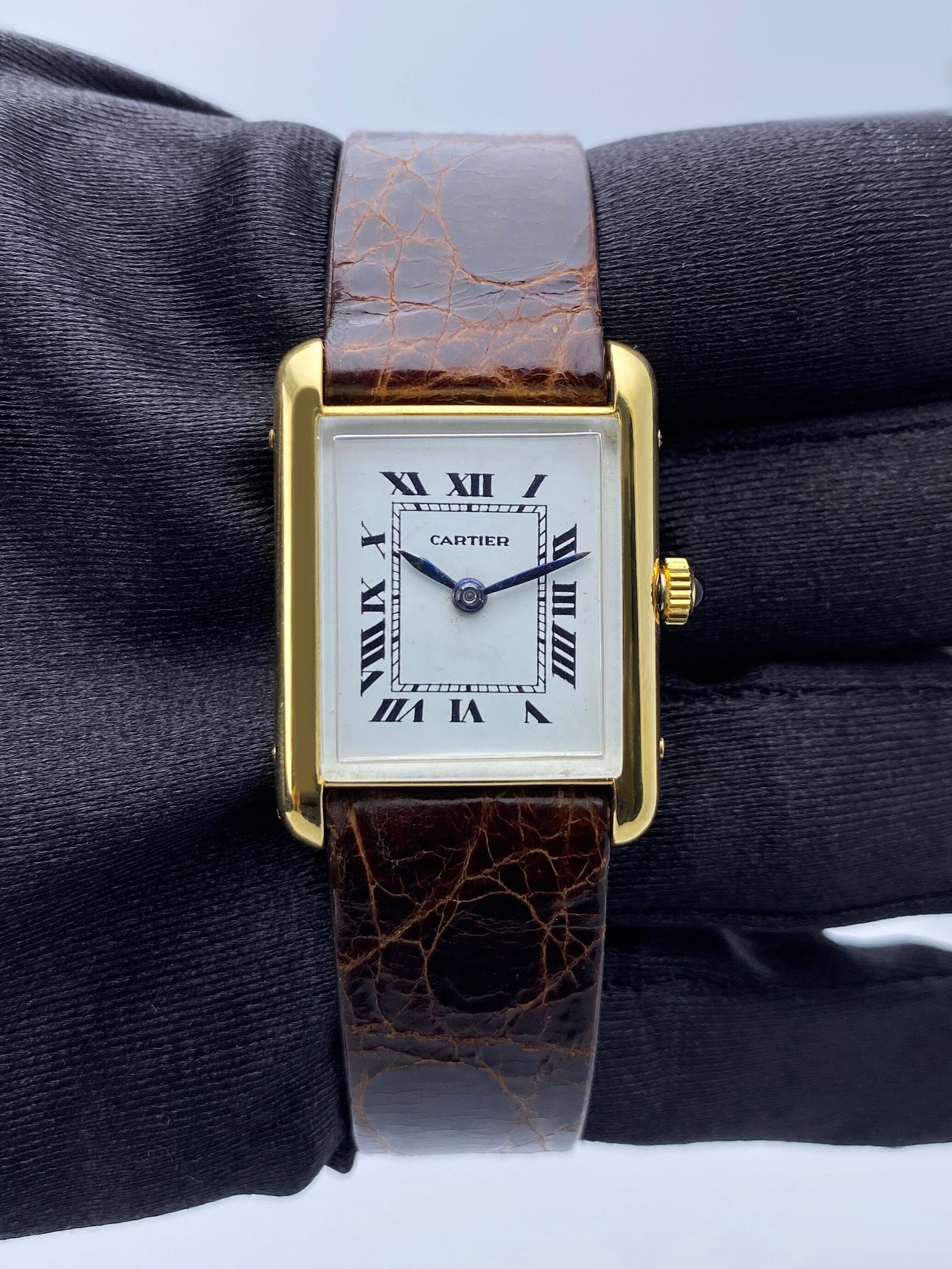 Cartier Tank 13433 Patek Movement Yellow Gold Ladies Watch