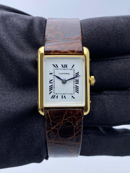 Cartier Tank 13433 Patek Movement Yellow Gold Ladies Watch