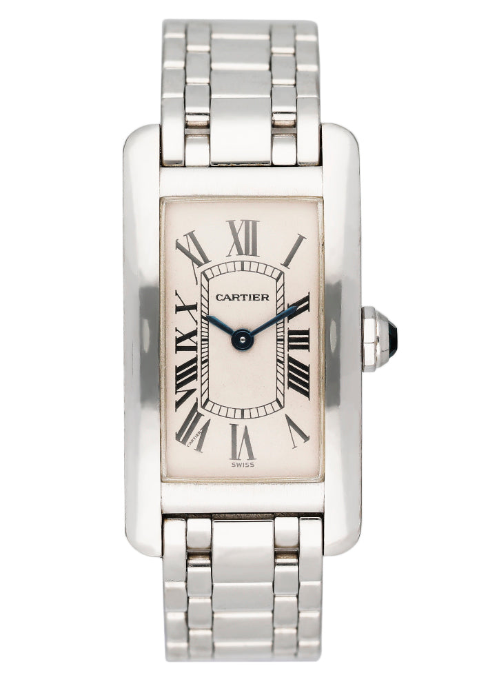 Cartier Tank Americaine 1713 18K White Gold Ladies Watch - Wristwatch