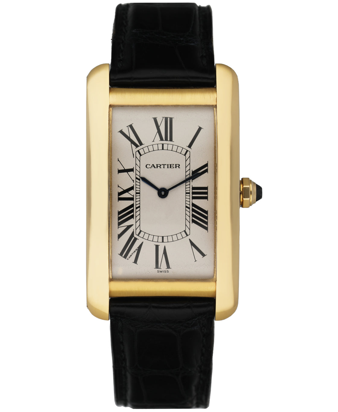 Cartier Tank Americaine Large 1735 18k Yellow Gold Mens Watch - Wristwatch