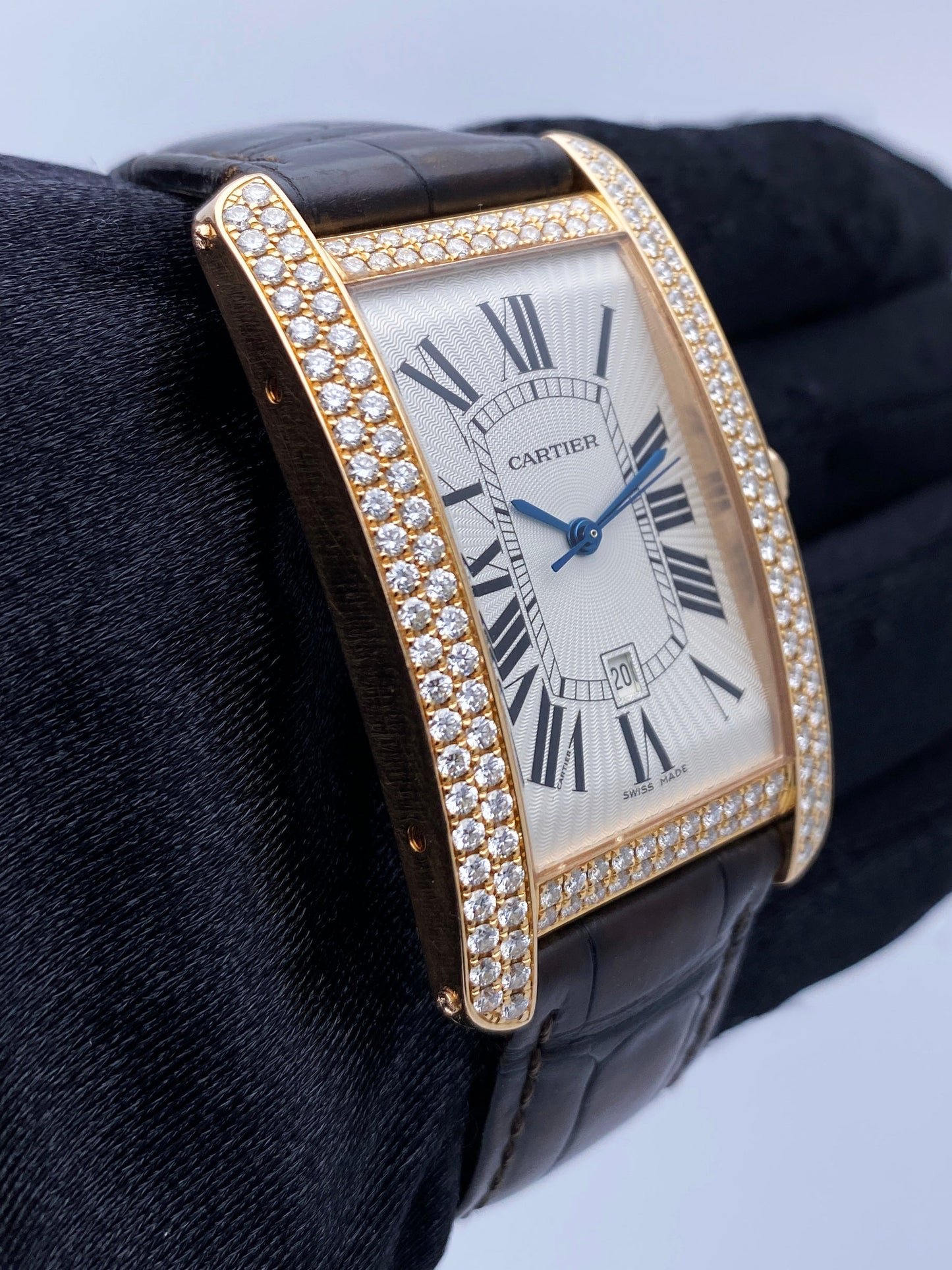 Cartier Tank Americaine Large WB704851 Diamond Watch Box Papers - Wristwatch