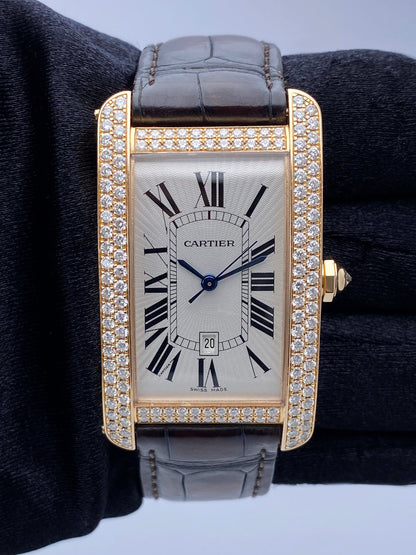 Cartier Tank Americaine Large WB704851 Diamond Watch Box Papers - Wristwatch