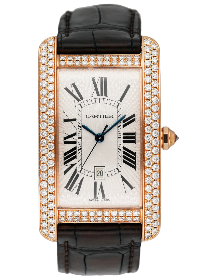 Cartier Tank Americaine Large WB704851 Diamond Watch Box Papers - Wristwatch