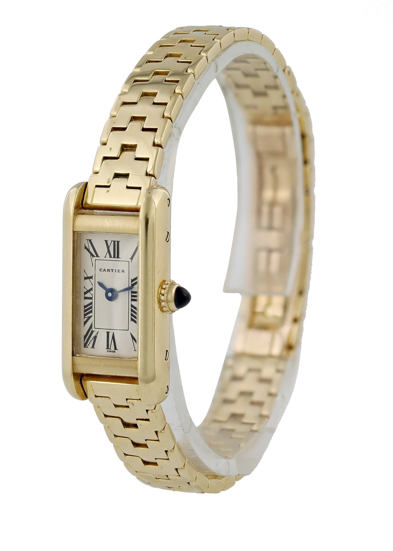 Cartier Tank Americaine Mini 1380 18K Yellow Gold Laides Watch - Wristwatch