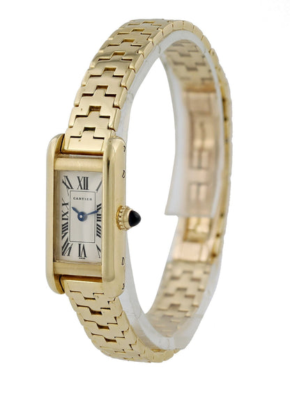 Cartier Tank Americaine Mini 1380 18K Yellow Gold Laides Watch - Wristwatch