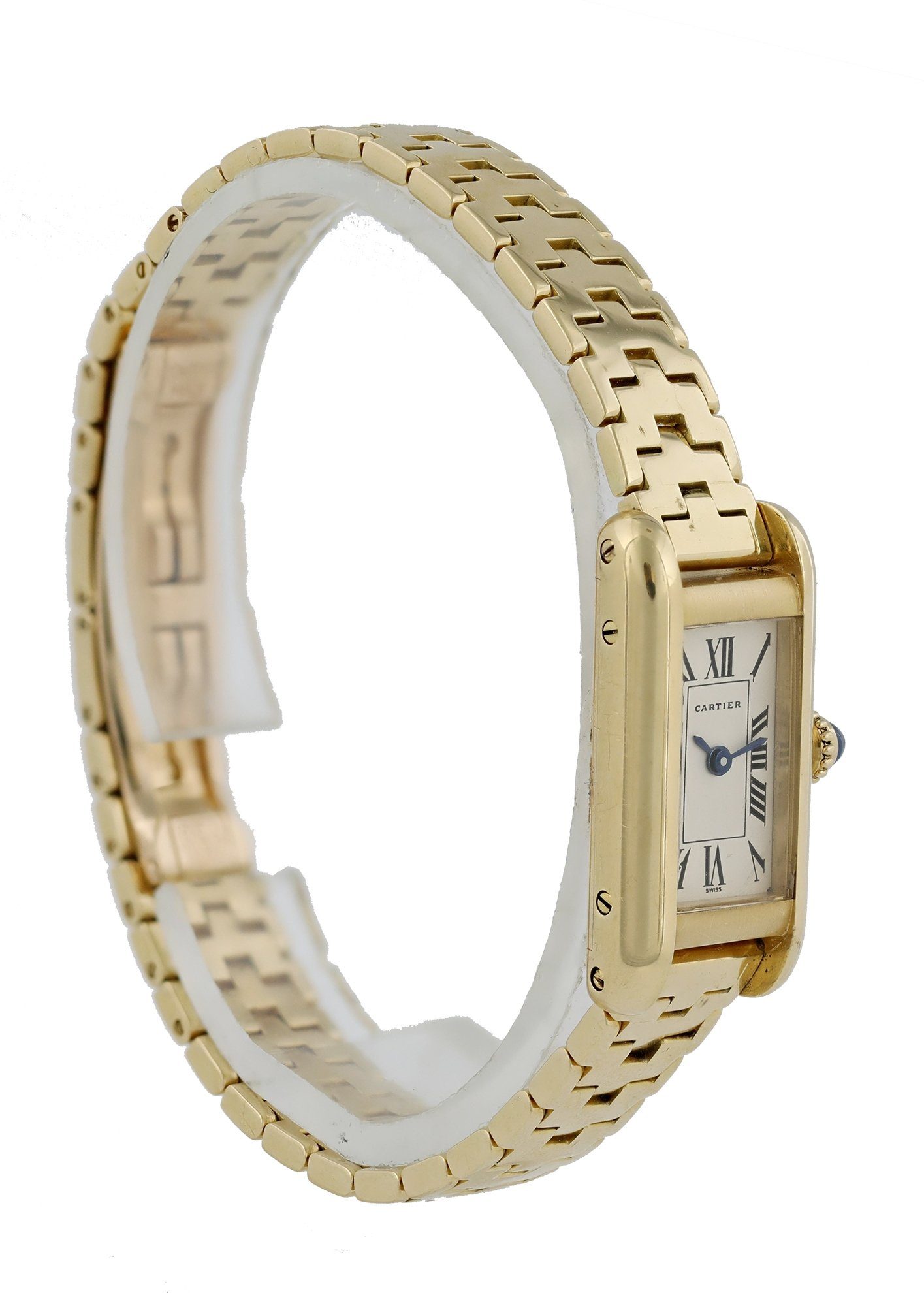 Cartier Tank Americaine Mini 1380 18K Yellow Gold Laides Watch - Wristwatch