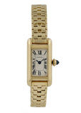 Cartier Tank Americaine Mini 1380 18K Yellow Gold Laides Watch - Wristwatch