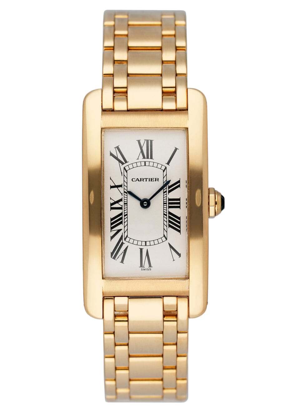 Cartier Tank Americaine W26014K2 Midsize 18K Yellow Gold Watch Box Papers - Wristwatch