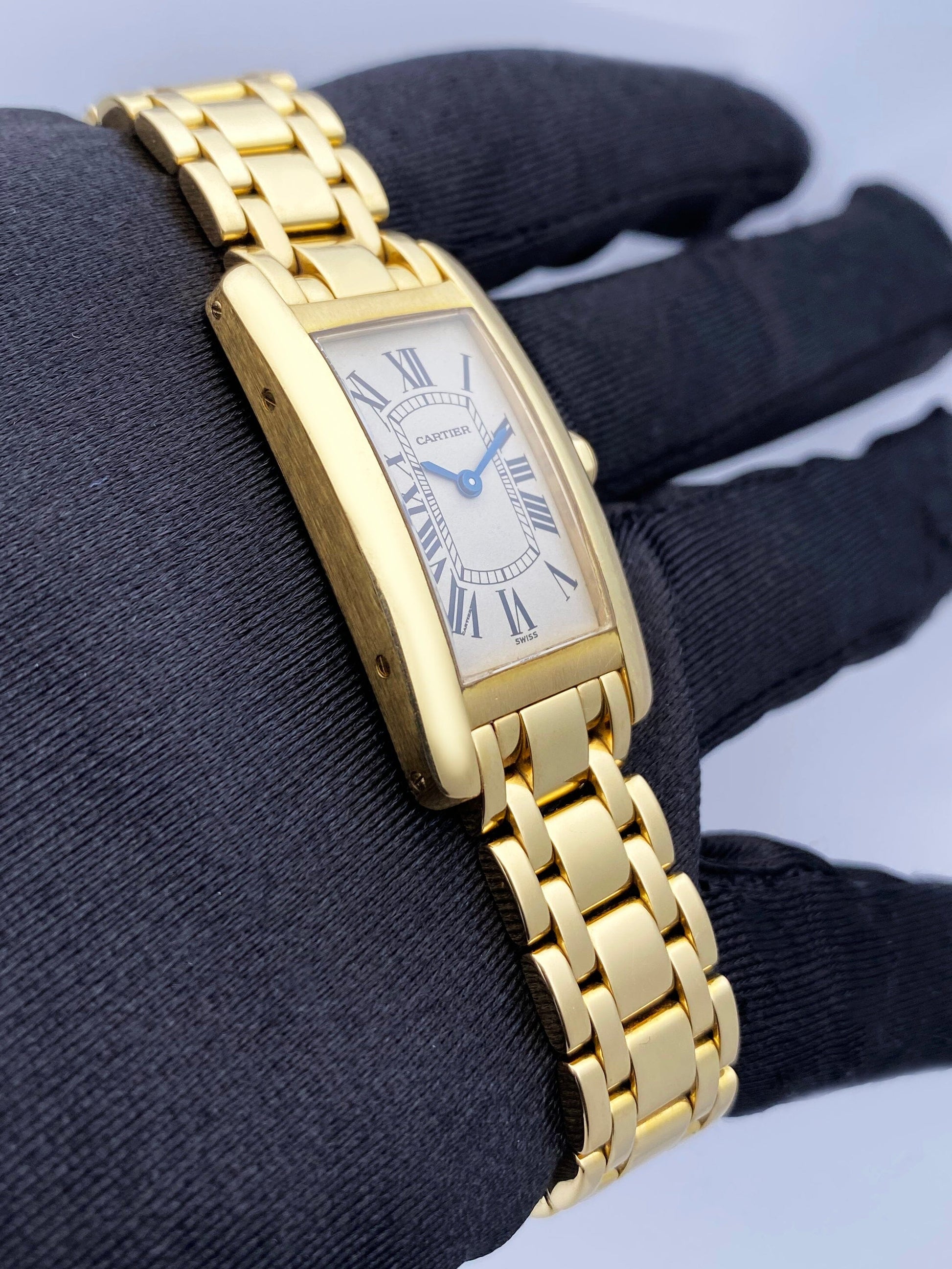 Cartier Tank Americaine W2601556 18K Yellow Gold Ladies Watch