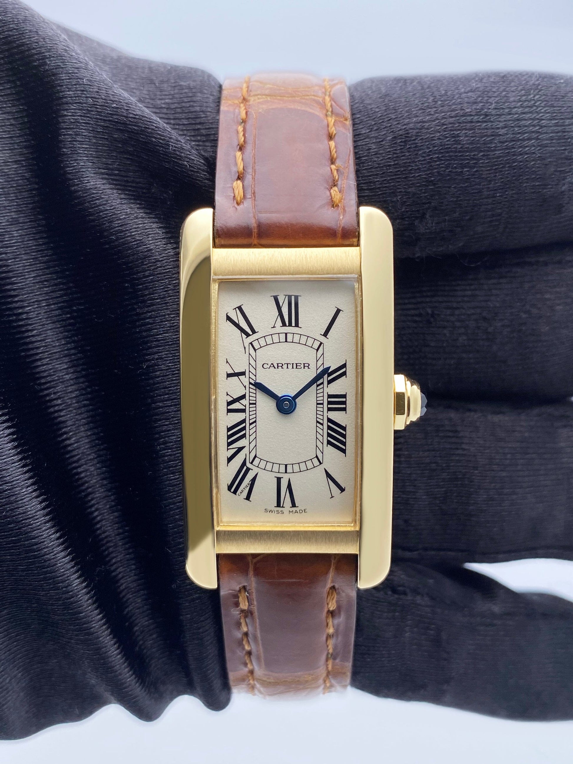 Cartier Tank Americaine W2601556 18K Yellow Gold Ladies Watch - Virtual