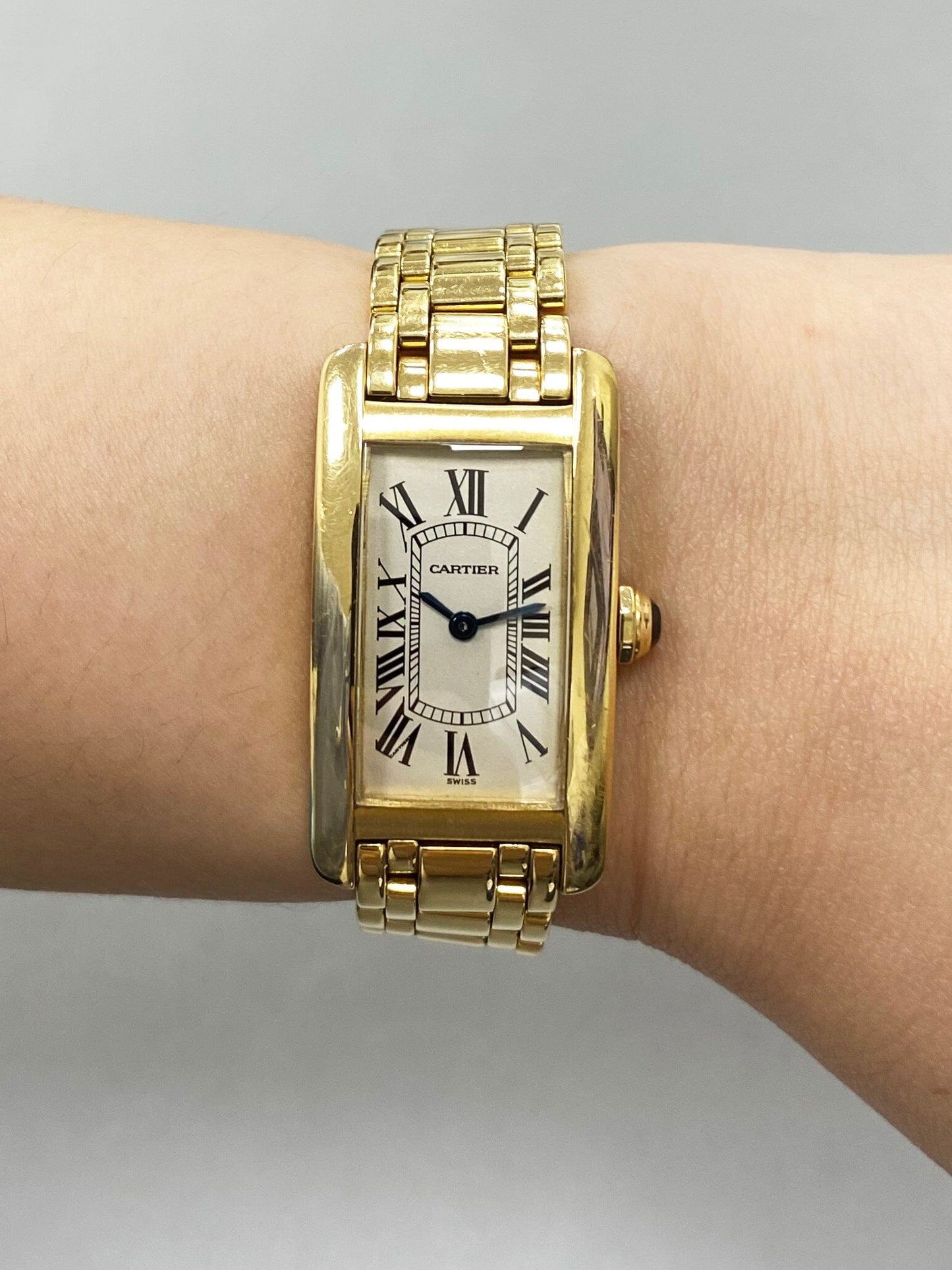 Cartier Tank Americaine W2601556 18K Yellow Gold Ladies Watch