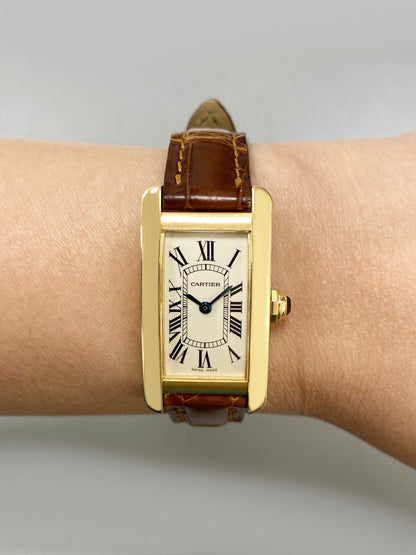 Cartier Tank Americaine W2601556 18K Yellow Gold Ladies Watch - Virtual