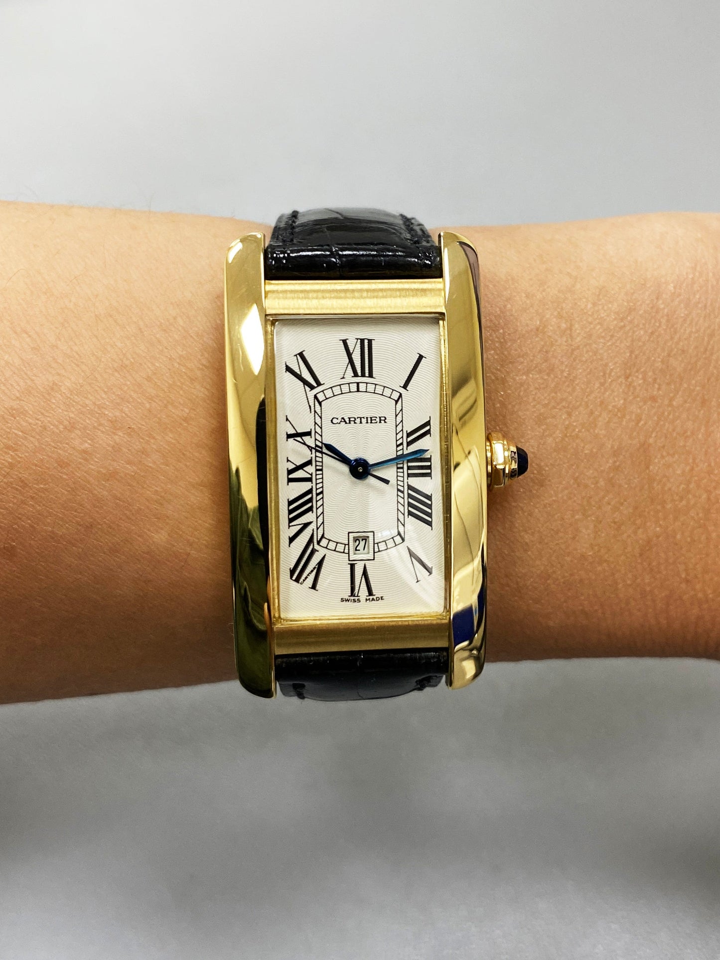 Cartier Tank Americaine W2603556 18K Yellow Gold Watch Box & papers - Wristwatch