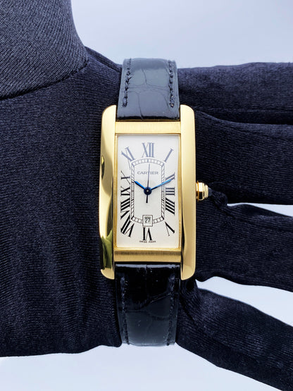 Cartier Tank Americaine W2603556 18K Yellow Gold Watch Box & papers - Wristwatch